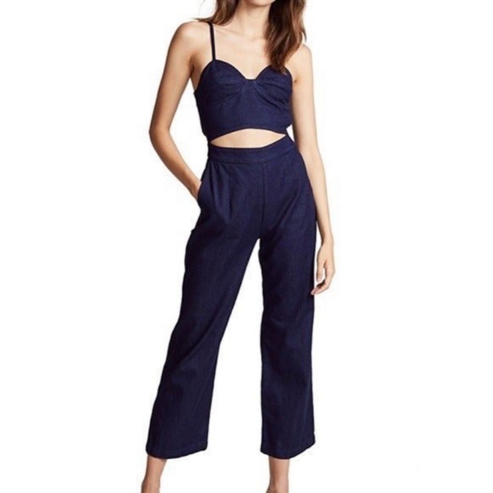 WHITE Peekaboo denim bustier